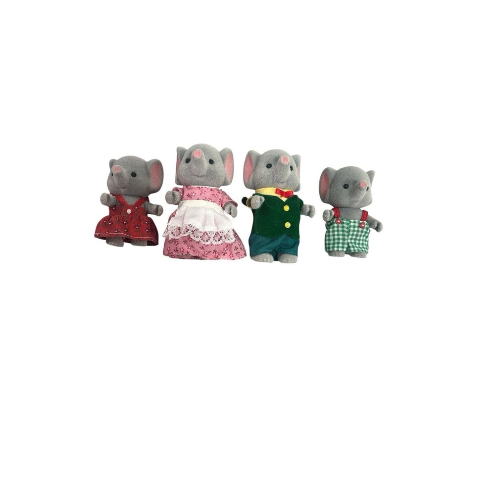 Vintage 1985 Epoch Calico Critters Sylvanian Families Ellwoods Elephant Family